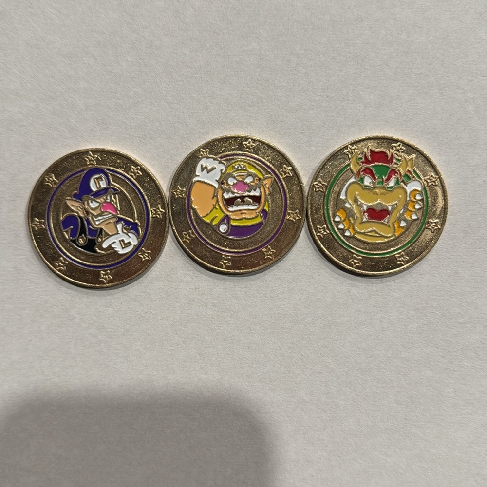 Super Mario Bros Painted coin set COMPLETE!! - Picture 4 of 15